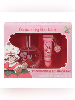 New Strawberry Shortcake Fragrance & Lip Gloss Set Gift Girl’s l